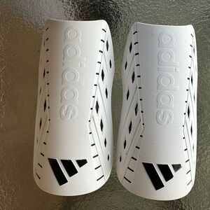 Adidas White and Black Soccer Shin Guards (Small)